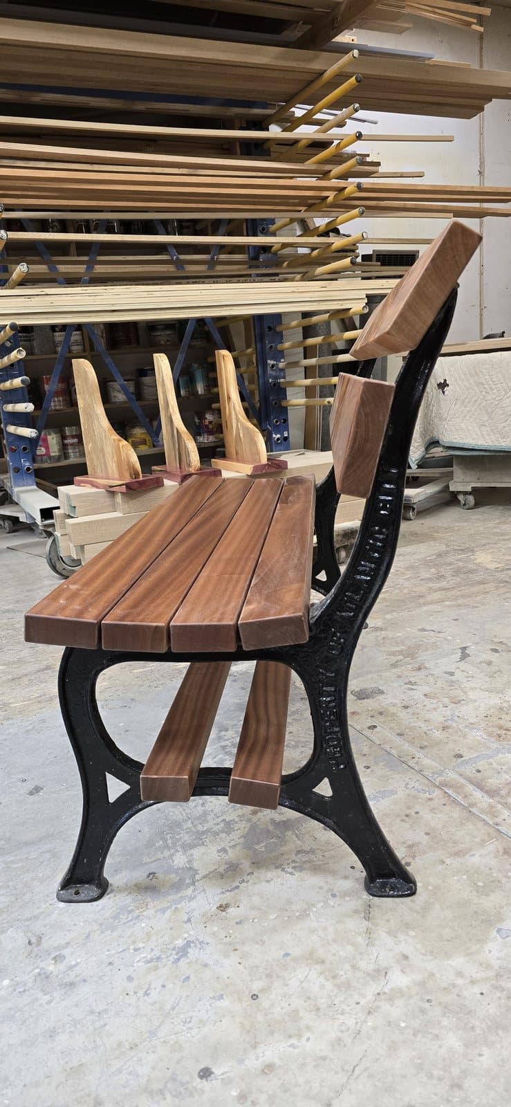 Bench with cast iron ends
