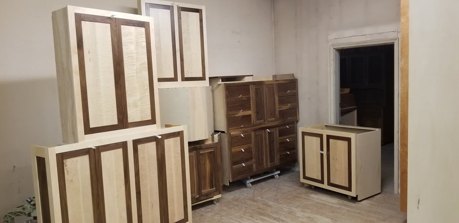Cabinet doors waiting on finish